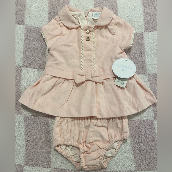 NWT Edgehill Collection corduroy lace trimmed girl dress with bloomer 3M - Picture 2 of 8